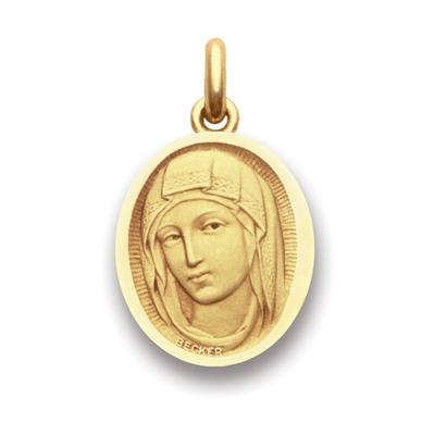 Médaille or Becker Vierge de Sienne Ovale